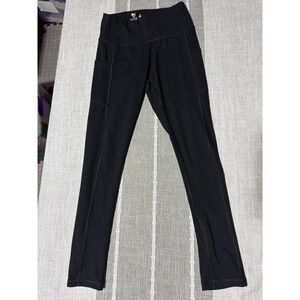 Iuga Black High Waisted Full Length Leggings with Side Pockets Womens Size S
